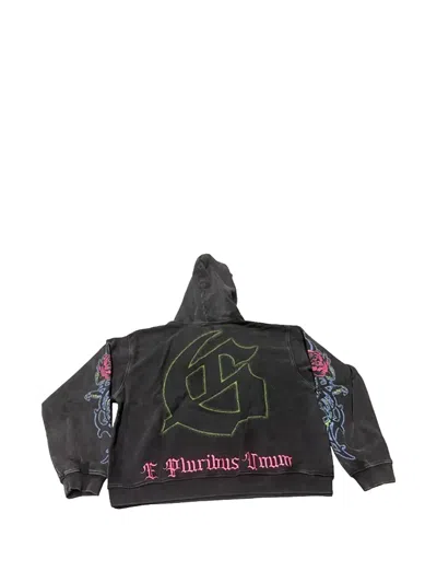 Godspeed Lettering-embroidery Hoodie In Black