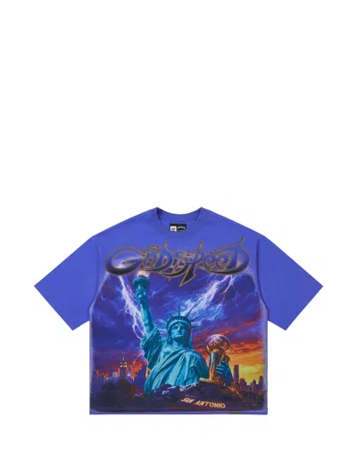 Godspeed Liberty Reigns Graphic-print T-shirt In Blue