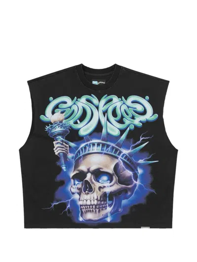 Godspeed Liberty Tears Graphic-print Tank Top In Black