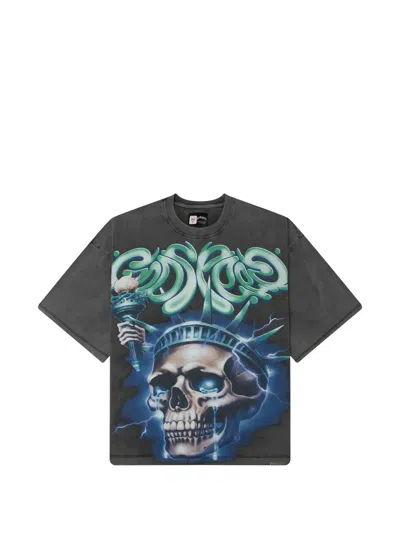 Godspeed Liberty Tears Graphic-print T-shirt In Gray