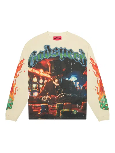 Godspeed Life's A Gamble Long-sleeved T-shirt In Neutral