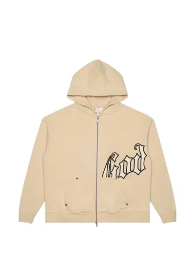 Godspeed Logo-detail Zip-up Hoodie In Gold