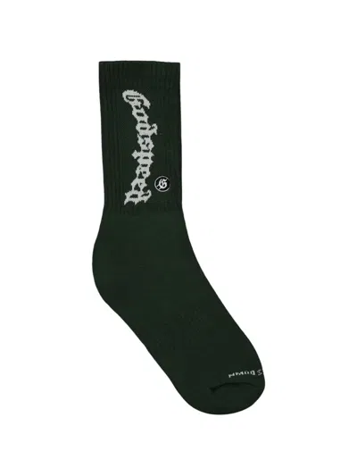 Godspeed Logo-intarsia Socks In Black