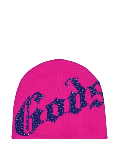 Godspeed Logo-studded Beanie In Pink