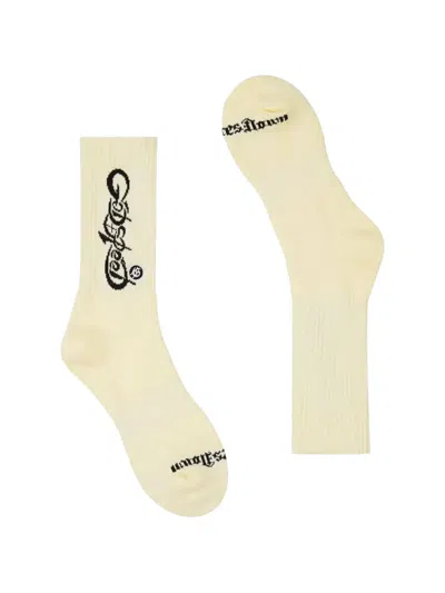Godspeed Logo-intarsia Socks In White
