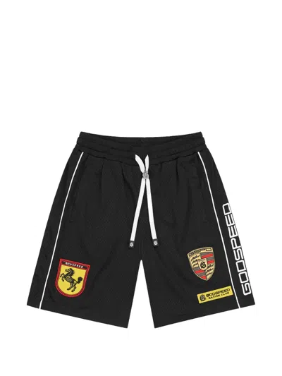 Godspeed Logo-patch Mesh Shorts In Black