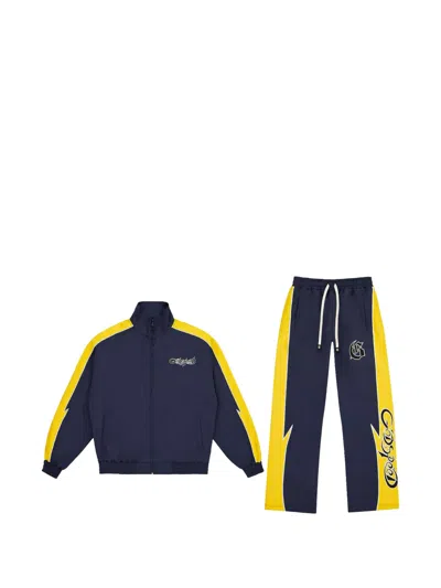Godspeed Logo-print Contrast-panel Tracksuit In Blue