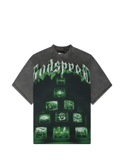 Godspeed Logo-print Graphic-print T-shirt In Green