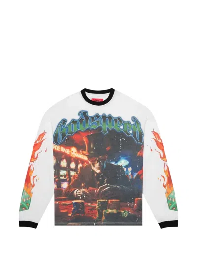 Godspeed Long-sleeve Graphic Sweatshirt In White