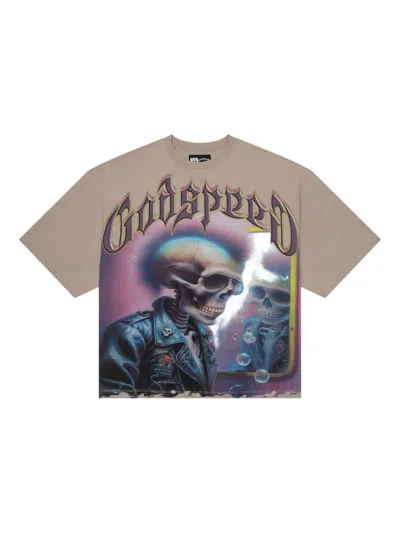 Godspeed Man In The Mirror Graphic-print T-shirt In Brown