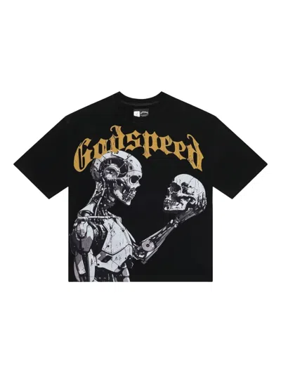 Godspeed Mankind Vs Ai Graphic-print T-shirt In Black