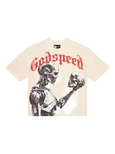 Godspeed Mankind Vs Ai Graphic-print T-shirt In Neutral