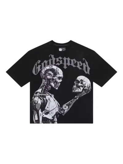 Godspeed Mankind Vs Ai Iii Graphic-print T-shirt In Black