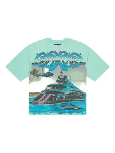 Godspeed Memento Vivere Graphic T-shirt In Blue