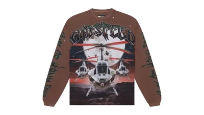 Pre-owned Godspeed Men's  Airstrike Long Sleeve T-shirt In Brown