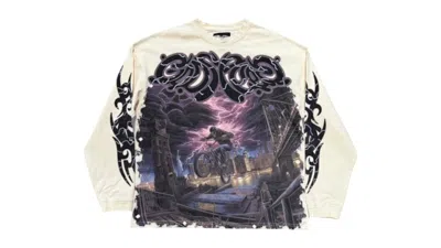 Pre-owned Godspeed Men's  B.m.x Long Sleeve T-shirt In Bone In Brown