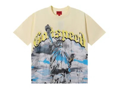 Pre-owned Godspeed Men's  Chrome Liberty T-shirt In Cream In White