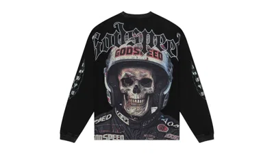 Pre-owned Godspeed Men's  Crash Out Long Sleeve T-shirt In Black Wash