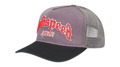 Pre-owned Godspeed Men's  Gs Forever Trucker Hat In Grey/red In Multi