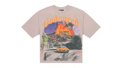 Pre-owned Godspeed Men's  Los Scandalous T-shirt In Stone Wash In Gray