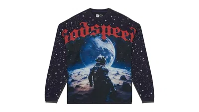 Pre-owned Godspeed Men's  No Looking Back Long Sleeve T-shirt In Navy Blue