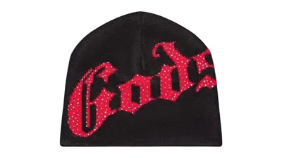 Pre-owned Godspeed Men's  Og Logo Studded Beanie In Black/red In Multi