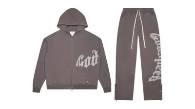 Pre-owned Godspeed Men's  Og Logo V2 Sweatsuit In Stone Grey In Gray