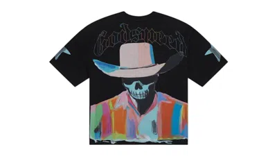 Pre-owned Godspeed Men's  Pastel Cowboy T-shirt In Black Wash