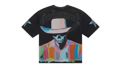 Pre-owned Godspeed Men's  Pastel Cowboy T-shirt In Grey Wash In Gray