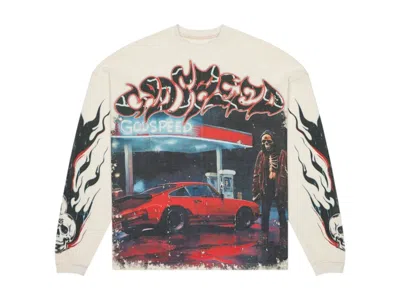 Pre-owned Godspeed Men's  Pitstop Long Sleeve Thermal In Bone