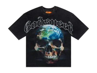 Pre-owned Godspeed Men's  Sklobe Tee Shirt In Black Wash