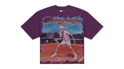 Pre-owned Godspeed Men's  Top Spin Tee Shirt Wash Tee Shirt In Purple