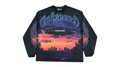 Pre-owned Godspeed Men's  U.a.p Long Sleeve T-shirt In Black Wash
