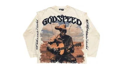 Pre-owned Godspeed Men's  Virtuoso Long Sleeve T-shirt In Bone In Brown