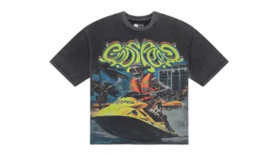 Pre-owned Godspeed Men's  Wave Runner T-shirt In Grey In Gray