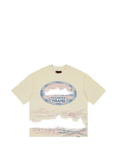 Godspeed Miami Skyline Graphic-print T-shirt In Brown