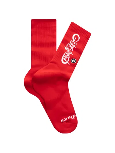 Godspeed New Age Logo Socks In Red