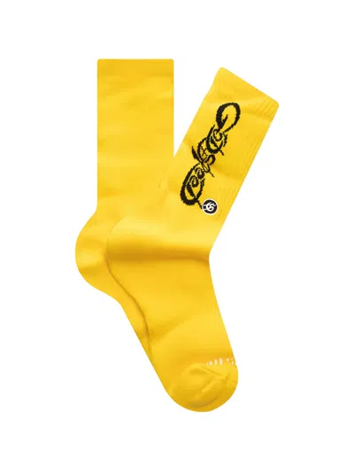 Godspeed New Age Logo-intarsia Socks In Yellow