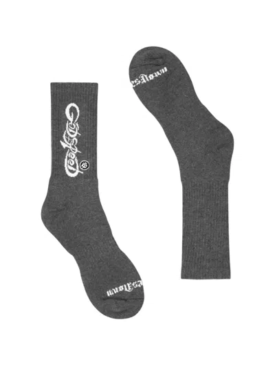 Godspeed New Age Logo-jacquard Socks In Gray