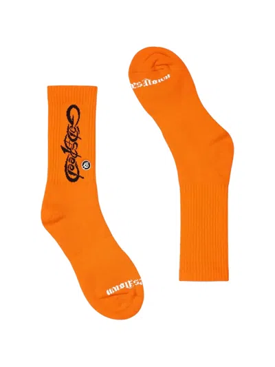 Godspeed New Age Ribbed Socks In Orange