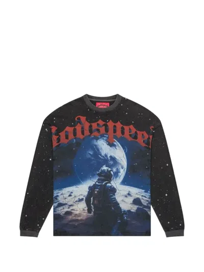 Godspeed No Looking Back Long-sleeve T-shirt In Black