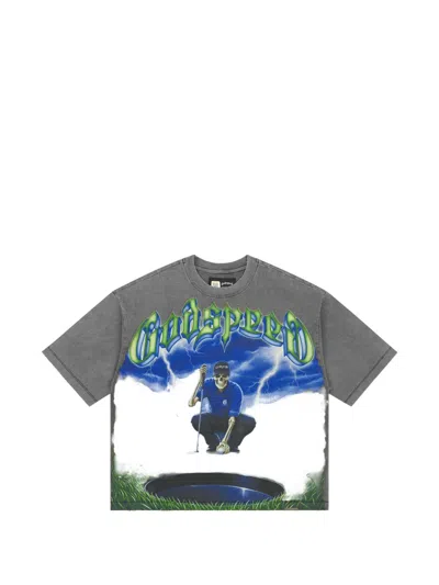 Godspeed No Mulligans Graphic-print T-shirt In Gray