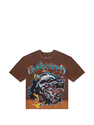 Godspeed Off The Leash Graphic T-shirt In Brown