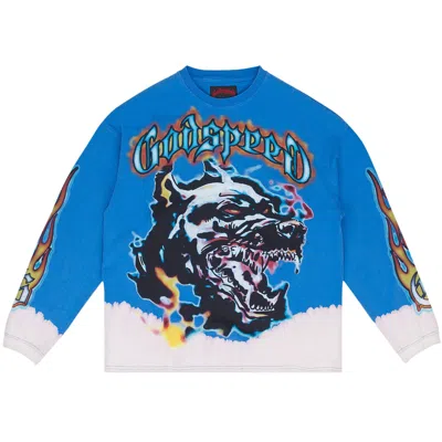 Pre-owned Godspeed Off The Leash Long-sleeve T-shirt 'blue' | Men's Size M
