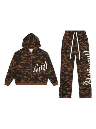Godspeed Og Logo Camo Sweatsuit In Brown