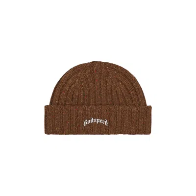 Pre-owned Godspeed Og Logo Emblem Beanie 'brown Speckle' | Men's Size Onesize