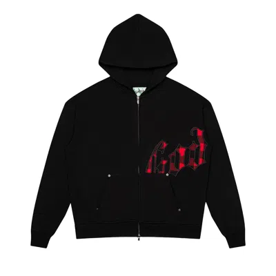 Pre-owned Godspeed Og Logo Hoodie 'black/red Plaid' | Men's Size Xxl