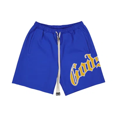 Pre-owned Godspeed Og Logo Nylon Shorts 'blue/yellow' | Men's Size M