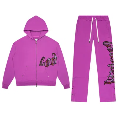 Pre-owned Godspeed Og Logo Sweatsuit 'pink Plaid' | Men's Size S