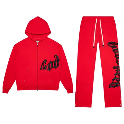Pre-owned Godspeed Og Logo Sweatsuit 'red Plaid' | Men's Size Xs